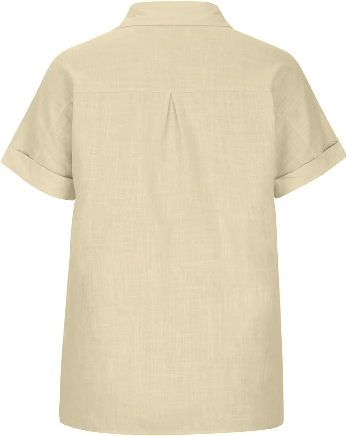 LRMQS Linen Shirts for Women Short Sleeve Summer 2024 Button Down Shirt Blouse Collared Casual Trendy Loose Tops Clothing