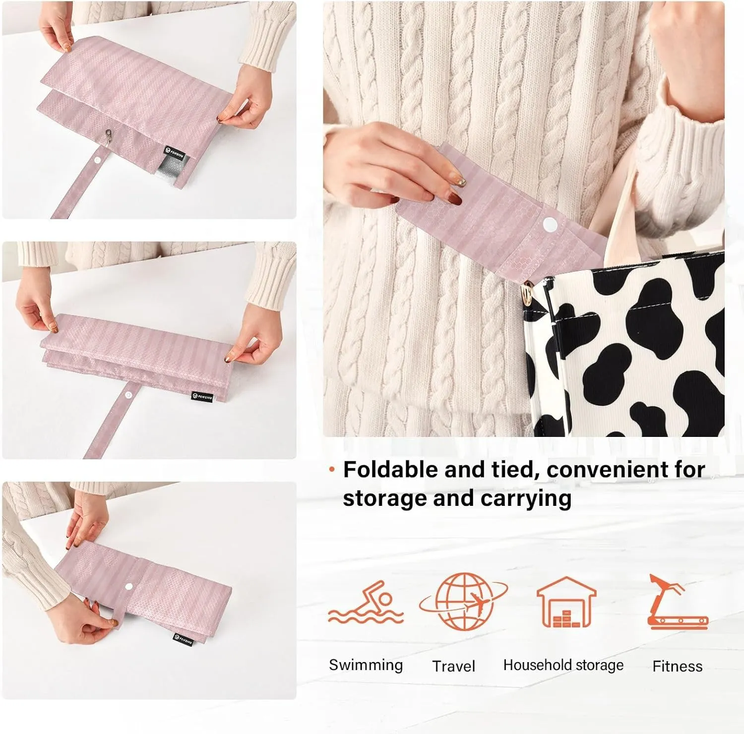 Luggage Space Saver, Luggages Management Personnel, Pink Stripes, With Zipper, 3 Set Travel Packing Cubes For Suitcases, Garment Bag Closet Storage