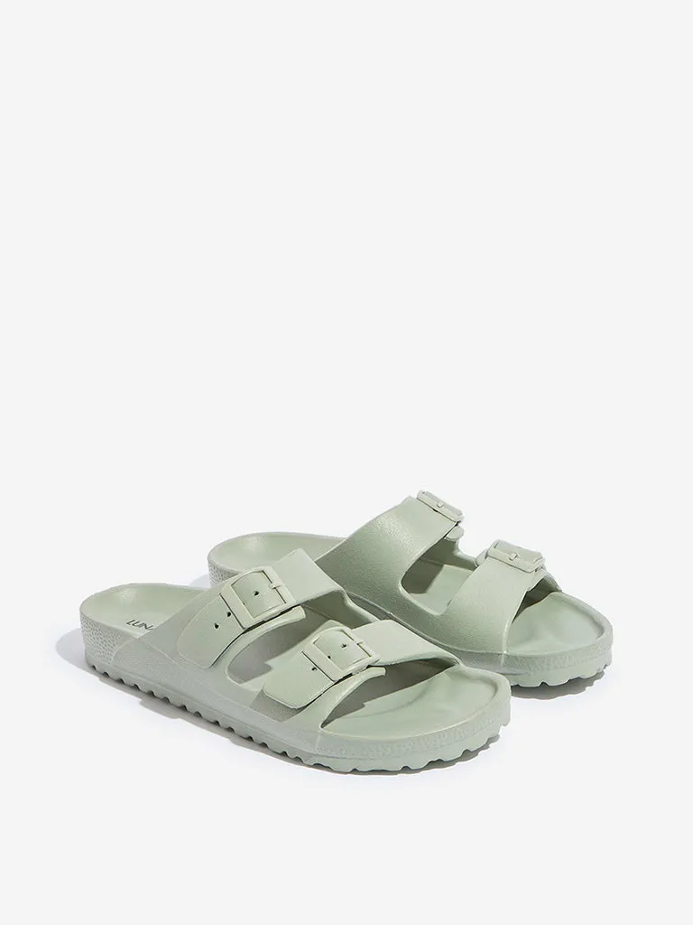 LUNA BLU Green Double Band Flip-Flop