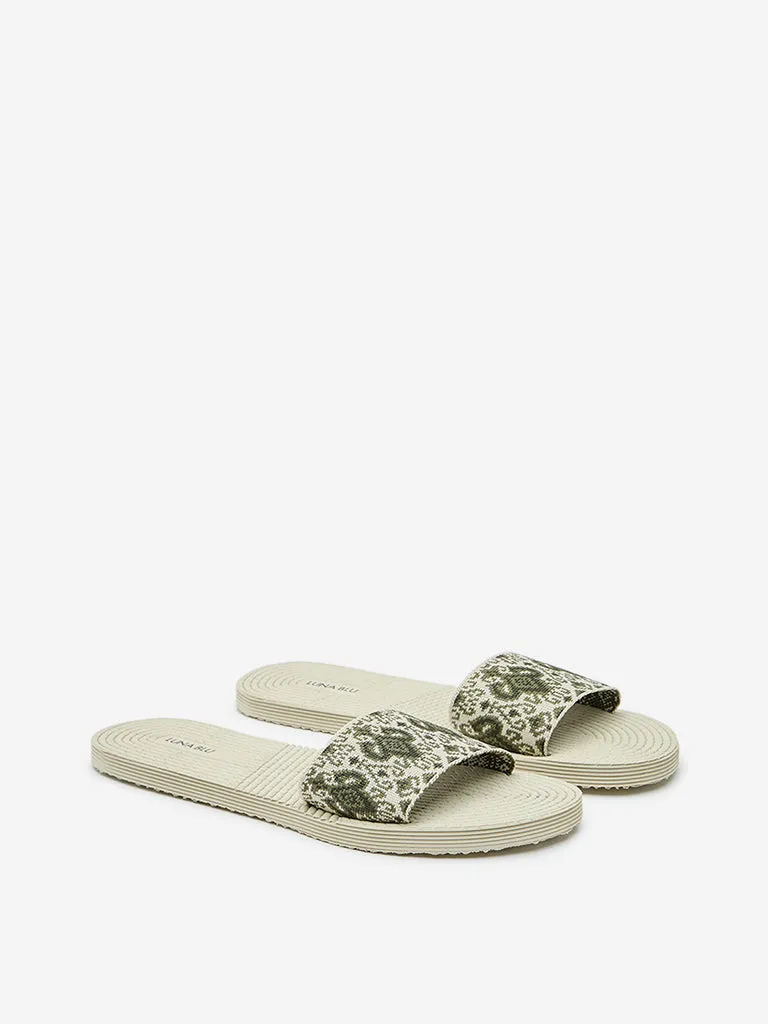 LUNA BLU Olive Knitted Flip-Flop