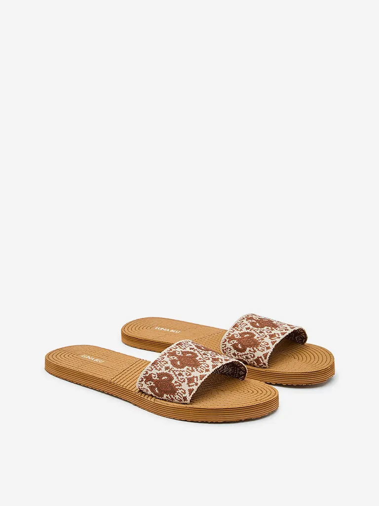 LUNA BLU Tan Knitted Flip-Flop