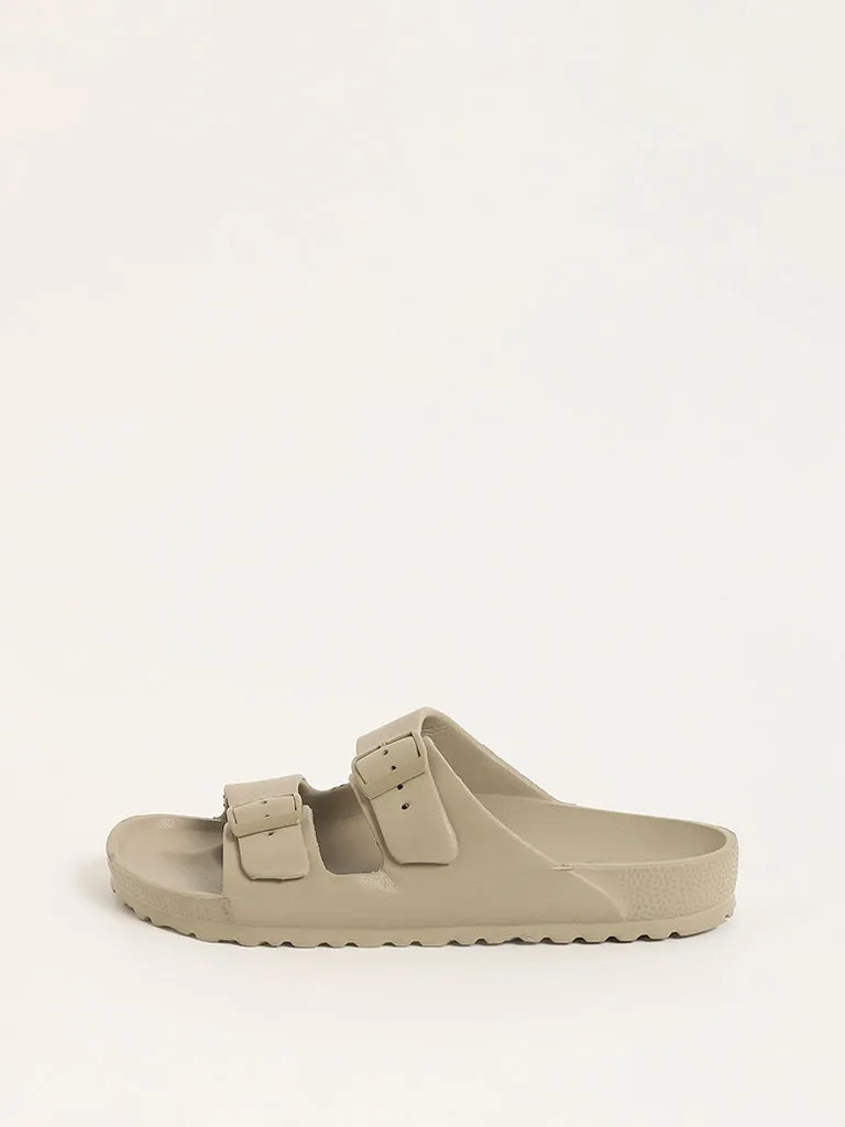 LUNA BLU Taupe Double Band Flip-Flop