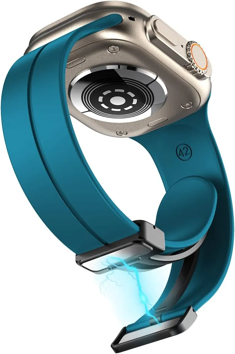 Magnetic Band Compatible with Apple Watch Band 38mm 40mm 41mm 42mm 44mm 45mm 46mm 49mm Women Men, Soft Silicone Sport Strap Compatible for iWatch Apple Watch Series 10 9 8 7 6 5 4 3 2 1 SE Ultra 1 2