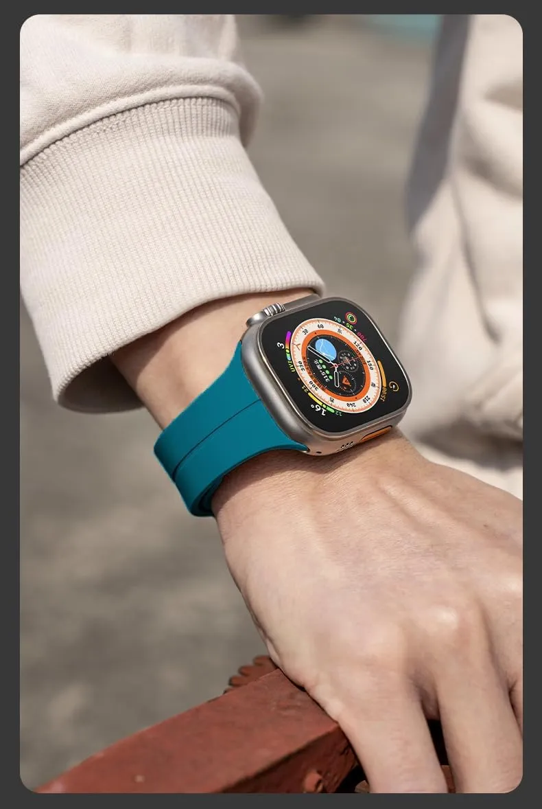 Magnetic Band Compatible with Apple Watch Band 38mm 40mm 41mm 42mm 44mm 45mm 46mm 49mm Women Men, Soft Silicone Sport Strap Compatible for iWatch Apple Watch Series 10 9 8 7 6 5 4 3 2 1 SE Ultra 1 2