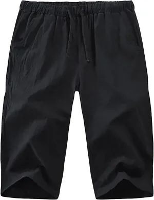 Men Capri Pants Baggy Harem Pants Drawstring Yoga Beach Pants House 6