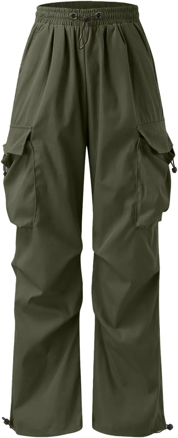Mens Cargo Pants Stretch Track Pants Streetwear Pants Drawstring Cargo Work Pants for Men Fashion Hiking Trousers