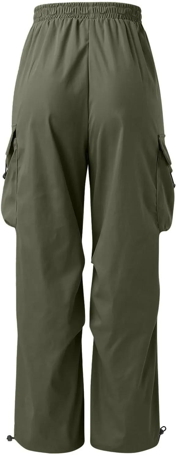 Mens Cargo Pants Stretch Track Pants Streetwear Pants Drawstring Cargo Work Pants for Men Fashion Hiking Trousers