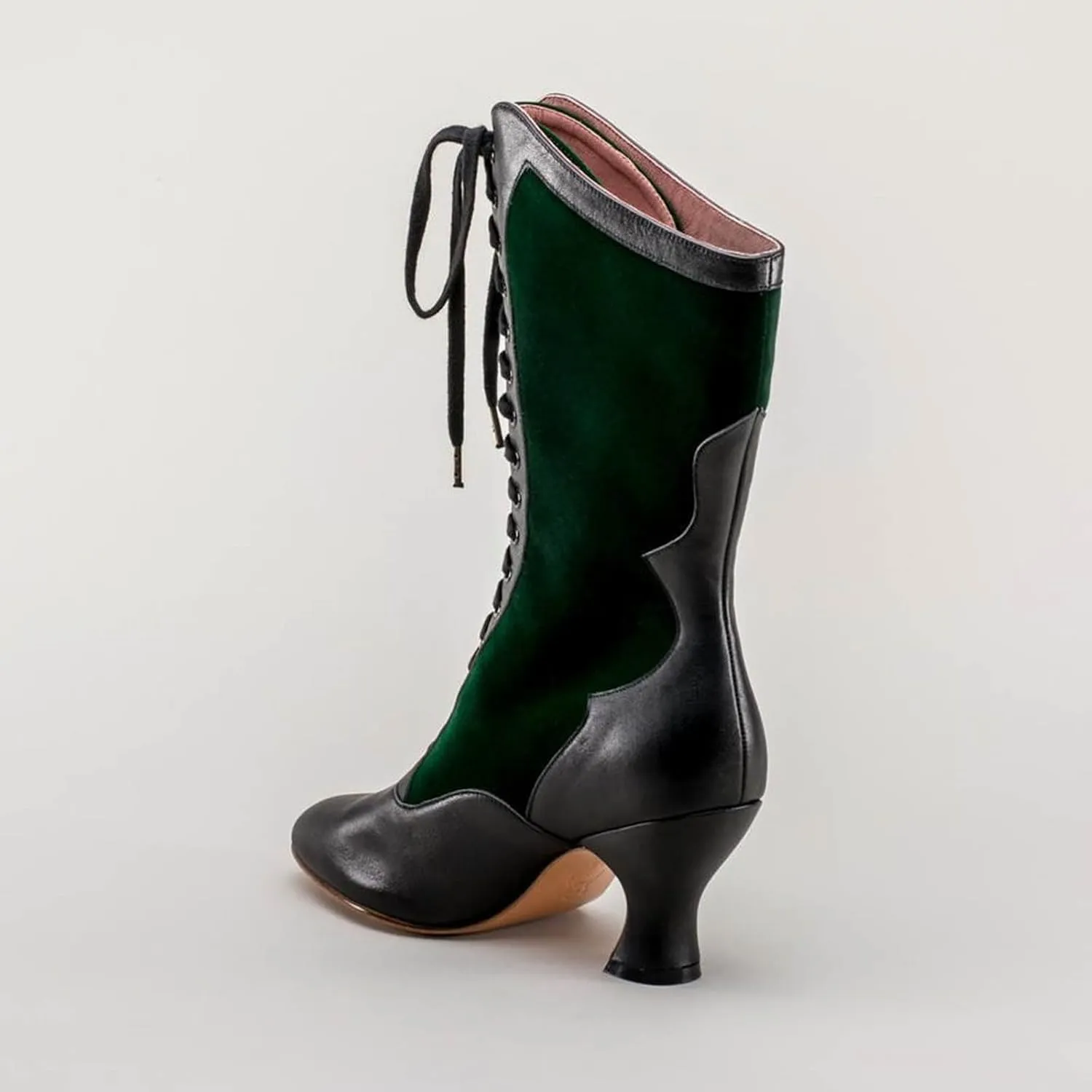 Mid Calf Boots for Women Fall Boots for Women 2024 Vintage Block Heel Lace Up Women Fashion Boots With Cute Cat Motif