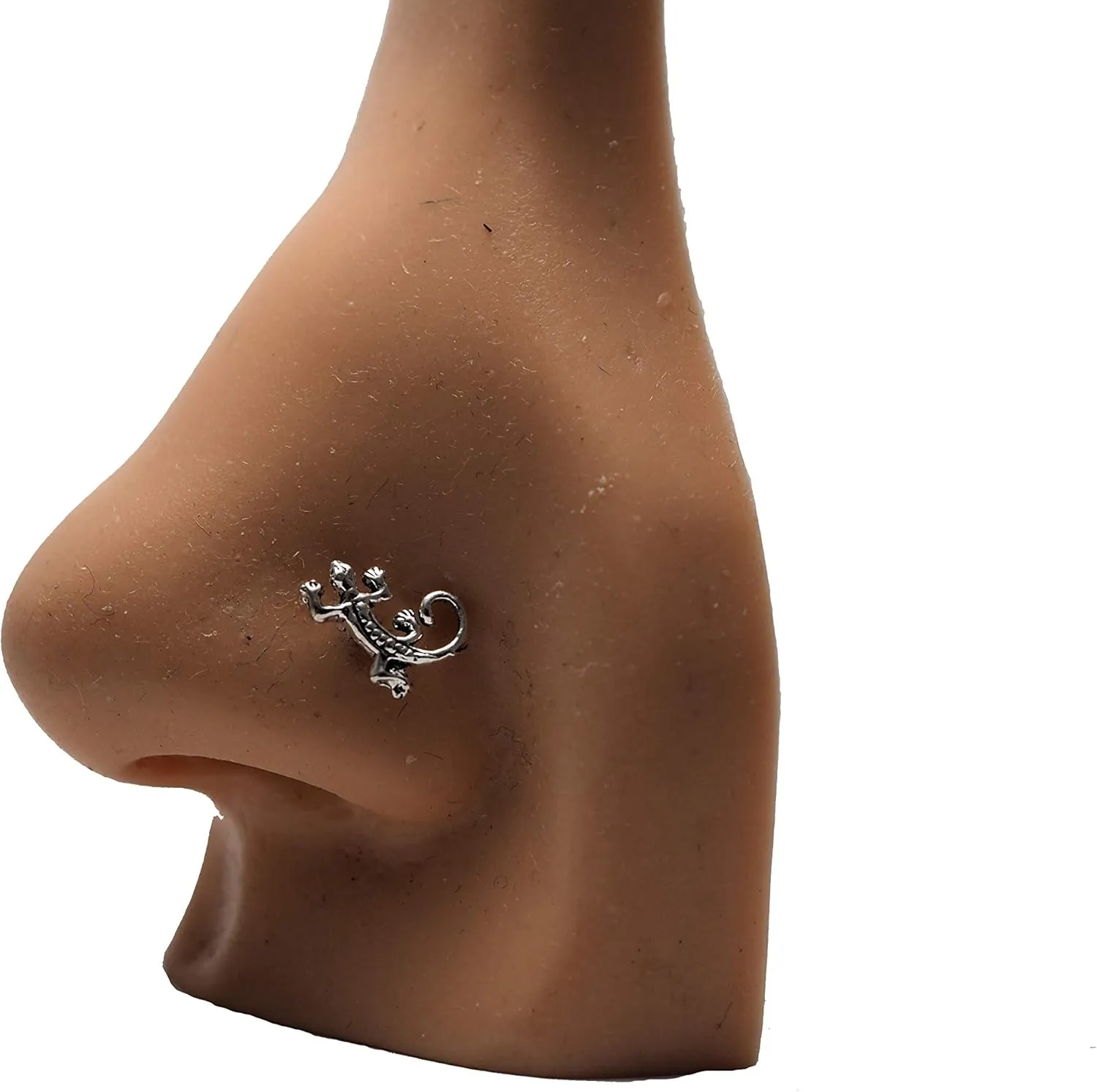Mini Lizard Sterling Silver Nose Stud/Nose Screw, Jewelry Nose Stud, Body Piercing Jewelry, Silver Nose Ring, Nose Piercing, Body Jewelry