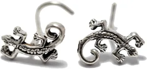 Mini Lizard Sterling Silver Nose Stud/Nose Screw, Jewelry Nose Stud, Body Piercing Jewelry, Silver Nose Ring, Nose Piercing, Body Jewelry