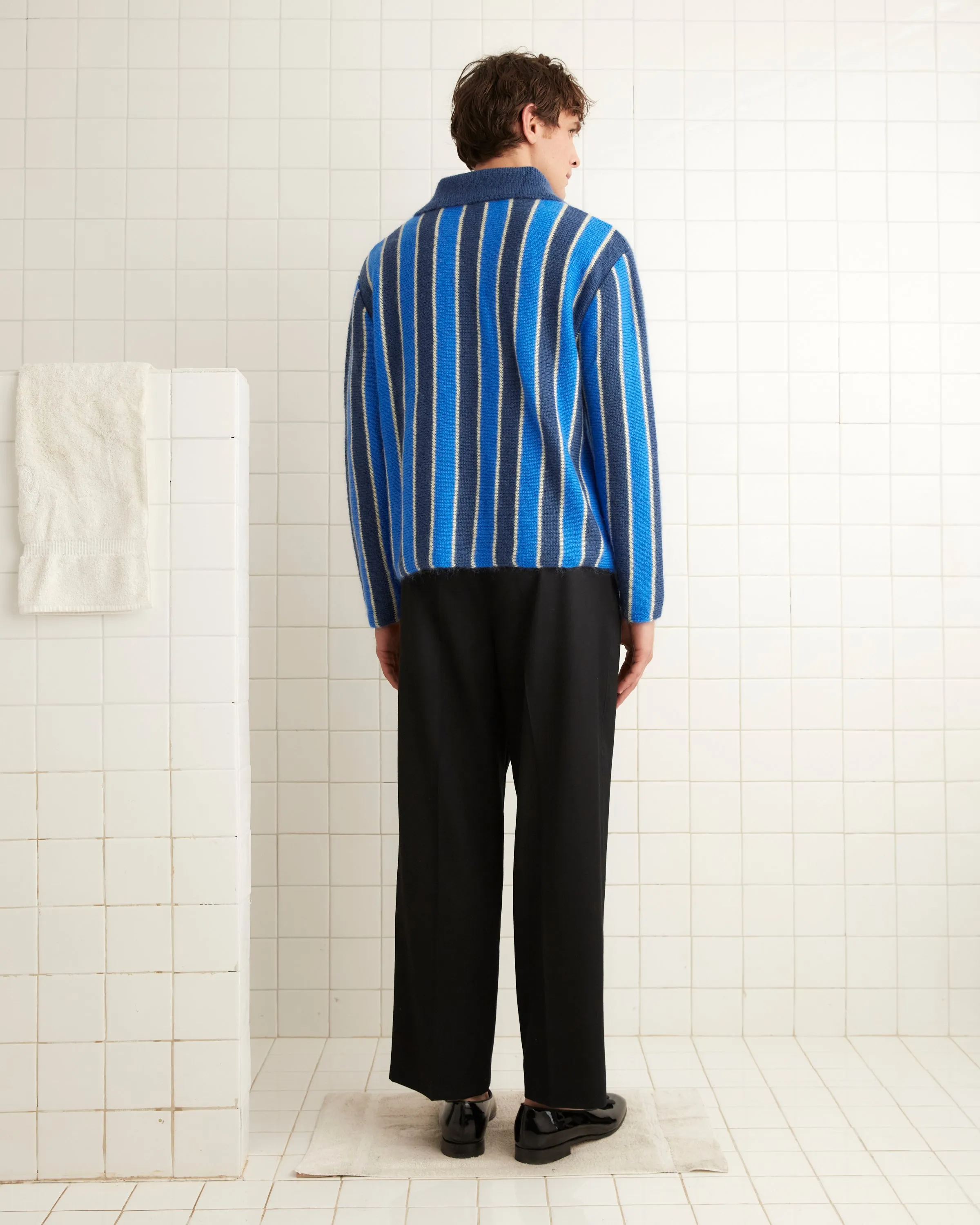 Mohair Stripe Cardigan - Blue/Multi