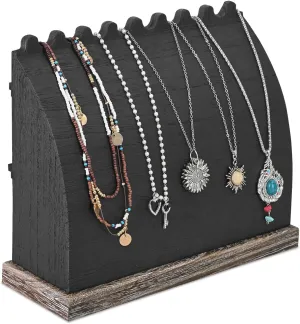 MOOCA Wooden Necklace Jewelry Stand, Necklace Storage Holder, Jewelry Display Stand, Black Color
