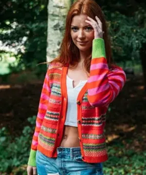 New Eribe Stobo Cardigan In Rosa