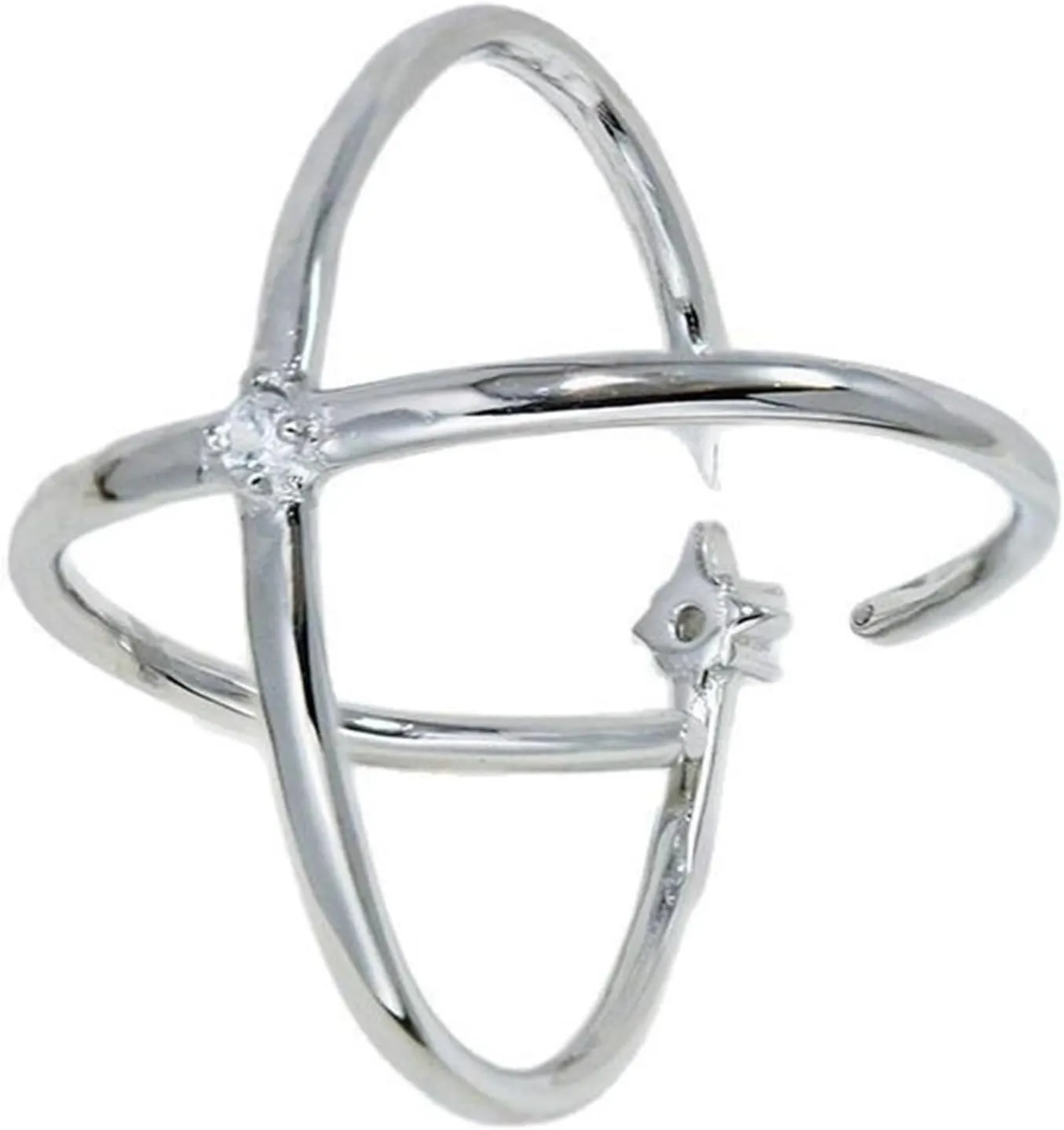 Northstars Crystals Knuckles Rings Jewelry Accessory for Women Delicate Adjustable Star Finger Jewelry