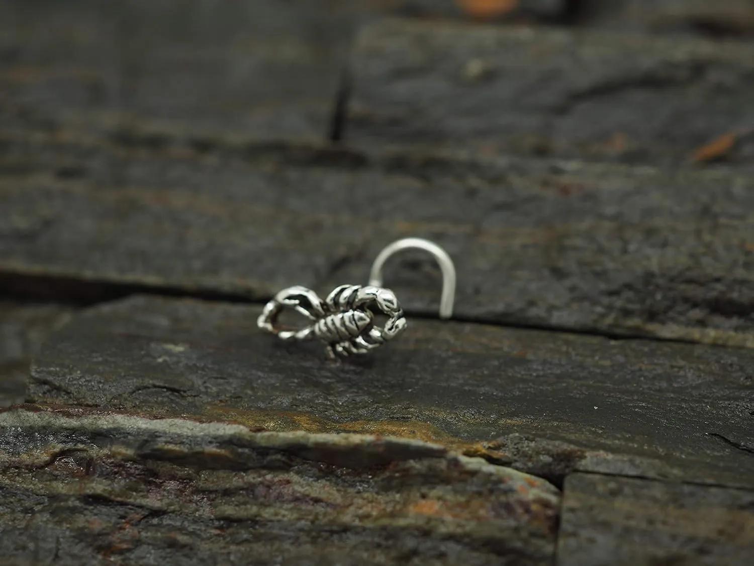 Noses rings,Nose Stud, Mini Scorpion sterling silver nose stud,nose screw, Jewelry Nose Stud, Body Piercing Jewelry, Nose Piercing, Body Jewelry