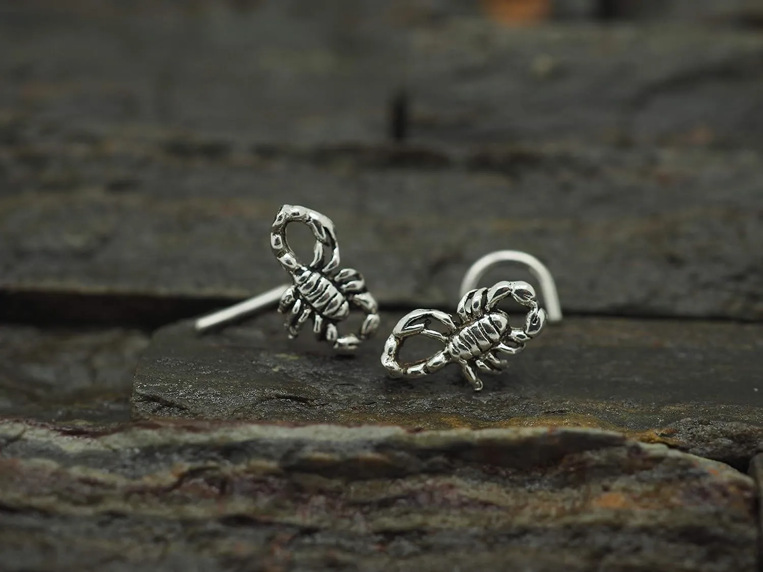 Noses rings,Nose Stud, Mini Scorpion sterling silver nose stud,nose screw, Jewelry Nose Stud, Body Piercing Jewelry, Nose Piercing, Body Jewelry