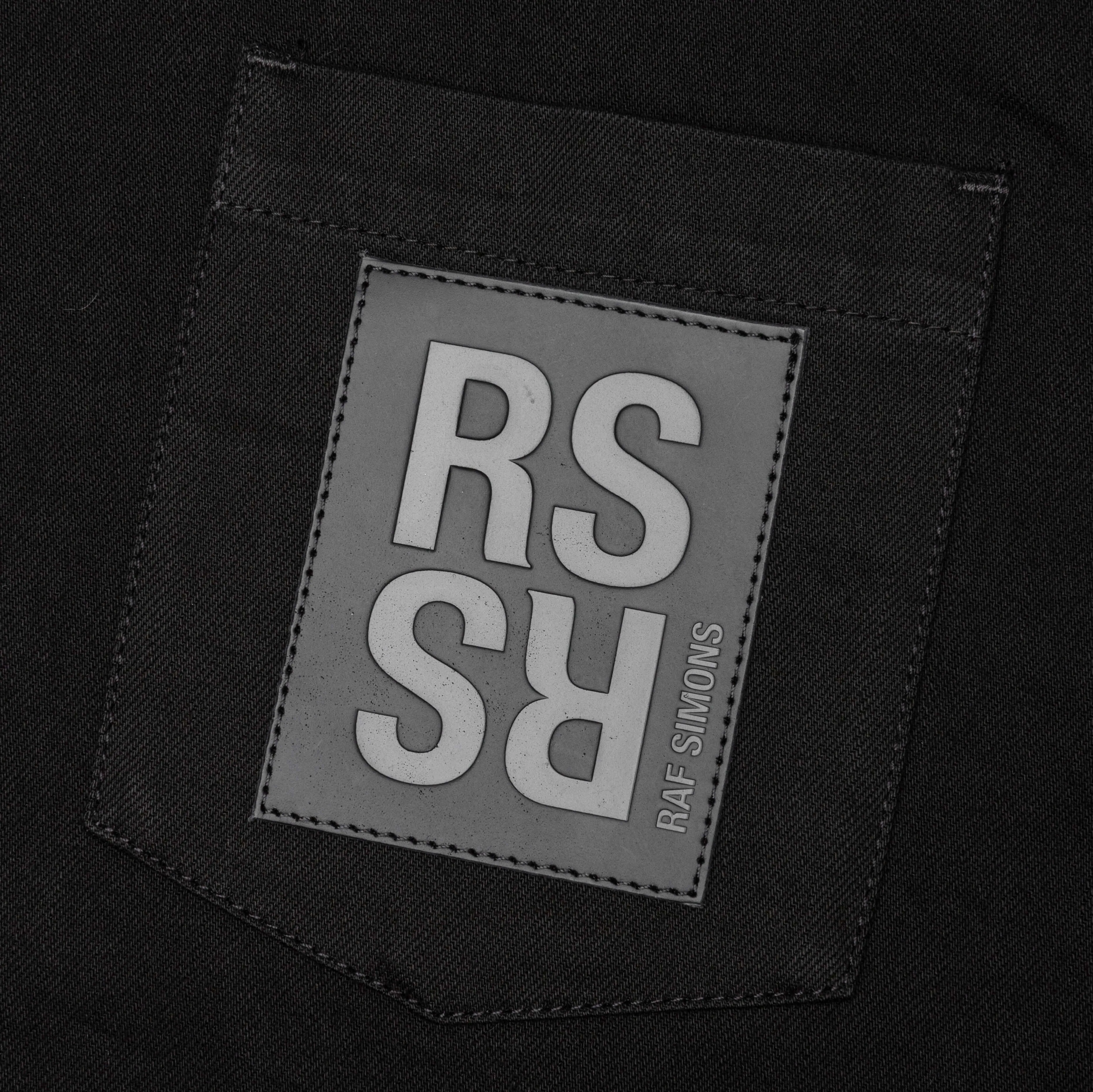 Oversized Bicolor R Pin Denim Shirt - Black