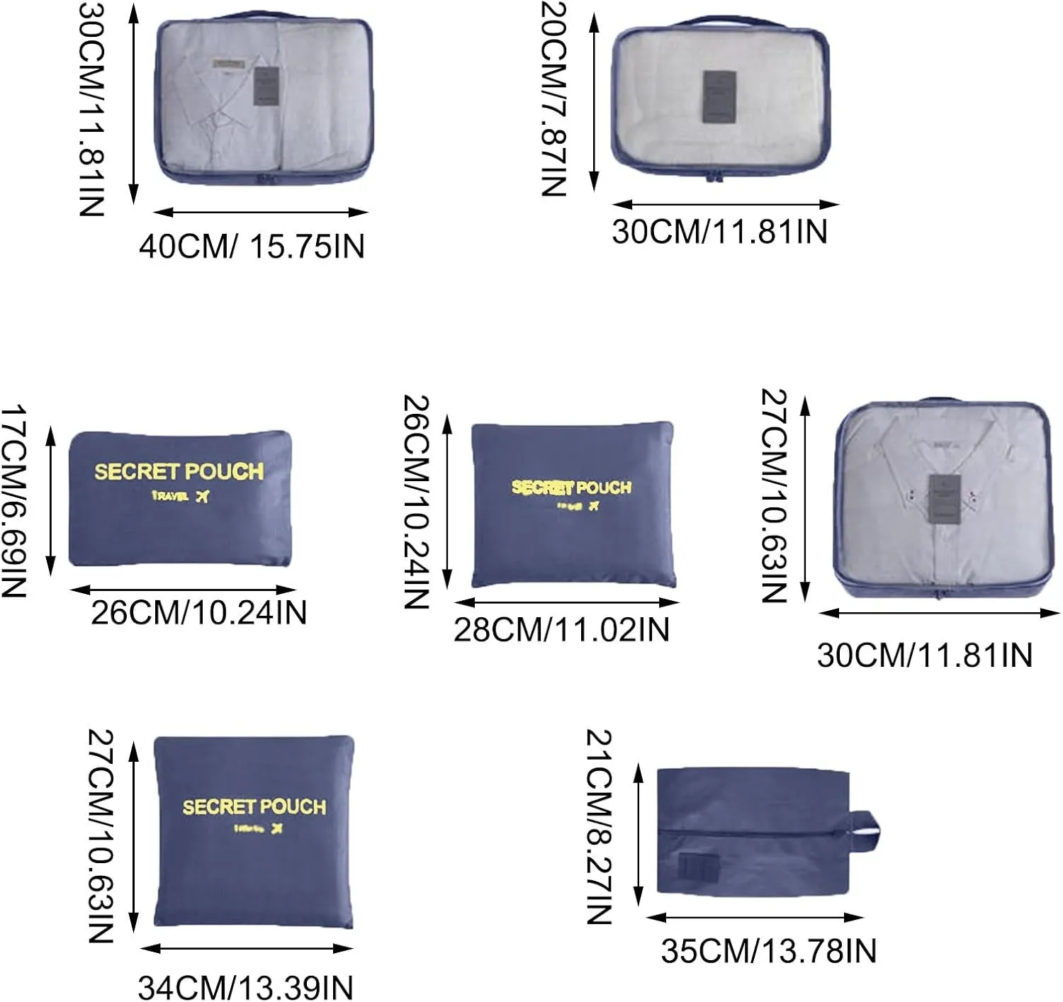 Packing Cubes for Suitcases,7 Set Packing Cubes Luggage Packing Organizers For Travel Compression Bags,Suitcase Organizer Bags Set