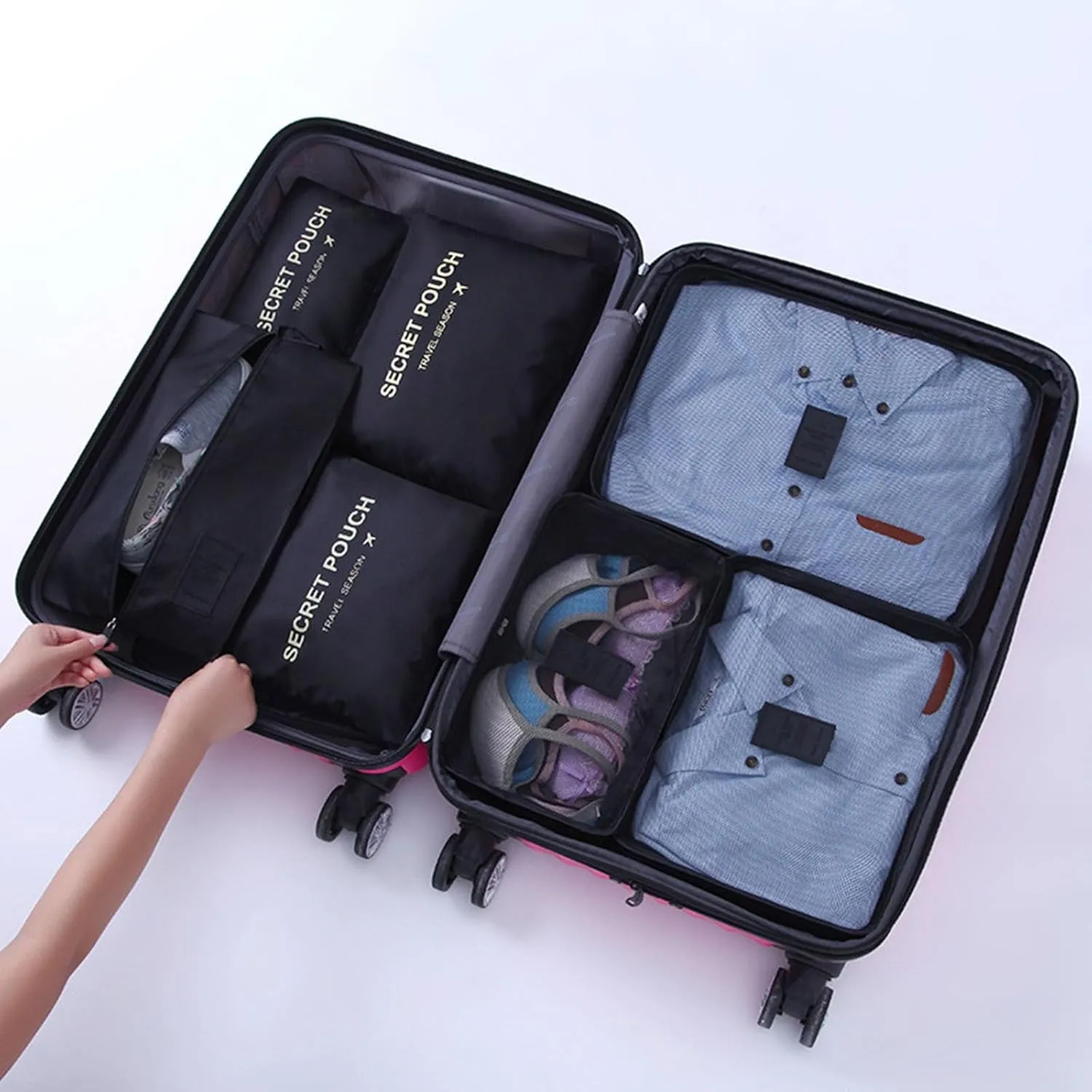 Packing Cubes for Suitcases,7 Set Packing Cubes Luggage Packing Organizers For Travel Compression Bags,Suitcase Organizer Bags Set