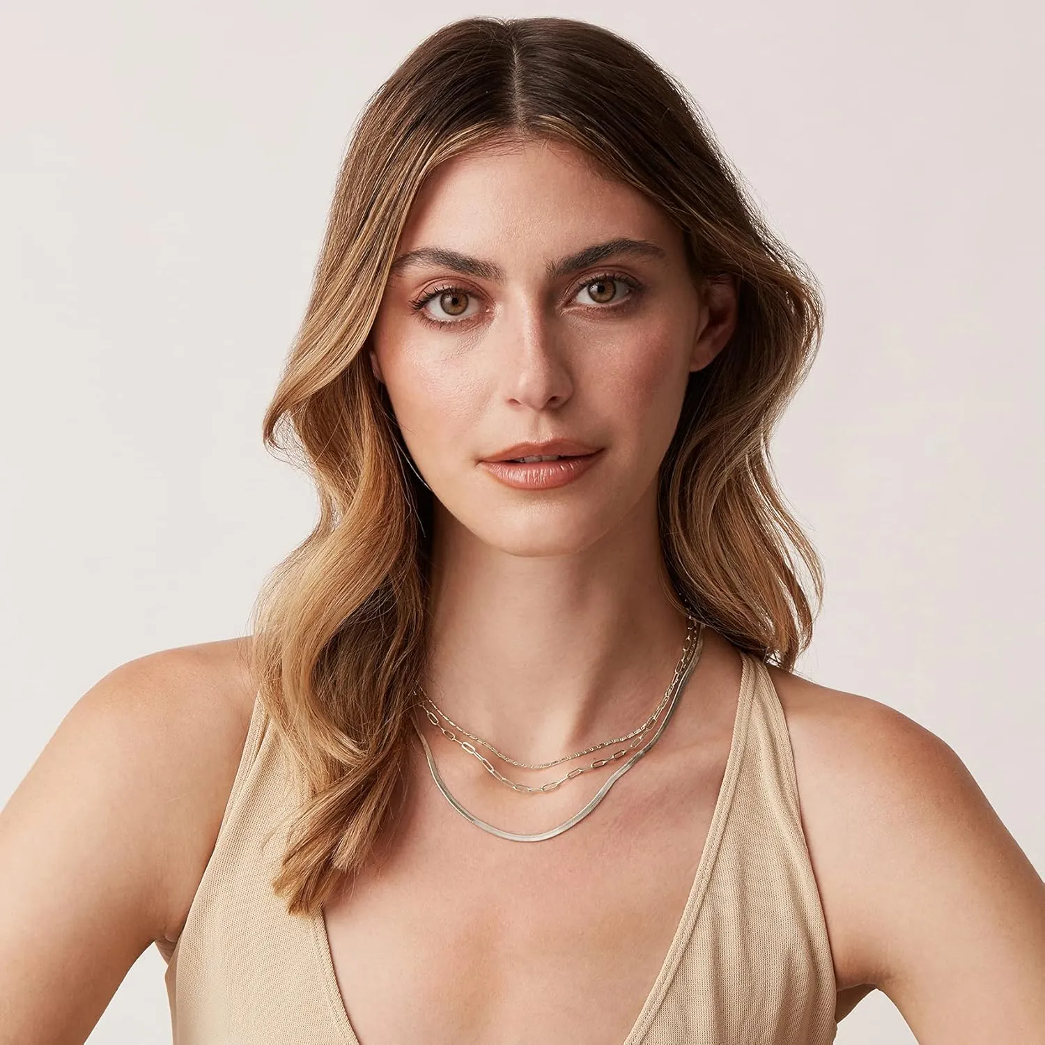 PAVOI 14K Gold Plated Dainty Layering Necklaces for Women | Snake Chain, Curb Link, Paperclip Layered Chains | Trendy Layering Necklace