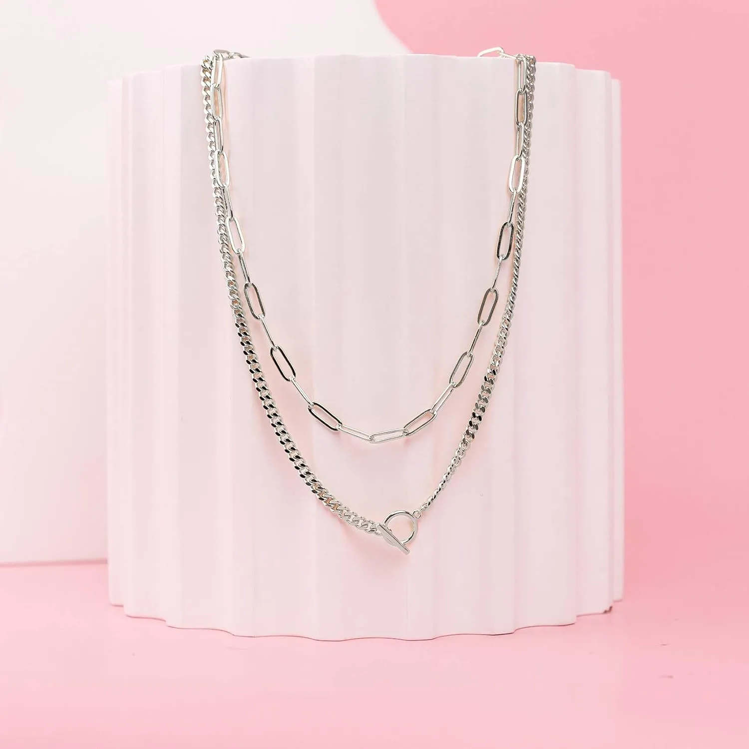 PAVOI 14K Gold Plated Dainty Layering Necklaces for Women | Snake Chain, Curb Link, Paperclip Layered Chains | Trendy Layering Necklace