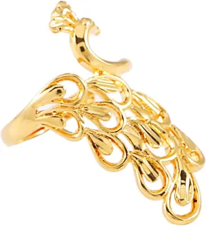Peacock Ring for Women Gold Color Luxury Jewelry Romantic Peafowl Ring Jewelry