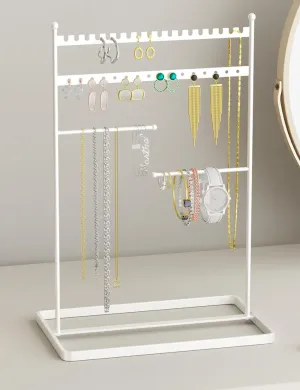 pickpiff Jewelry Stand Holder Organizer: Sturdy Jewelry Hanger for Necklace, Earring, Bracelet, White