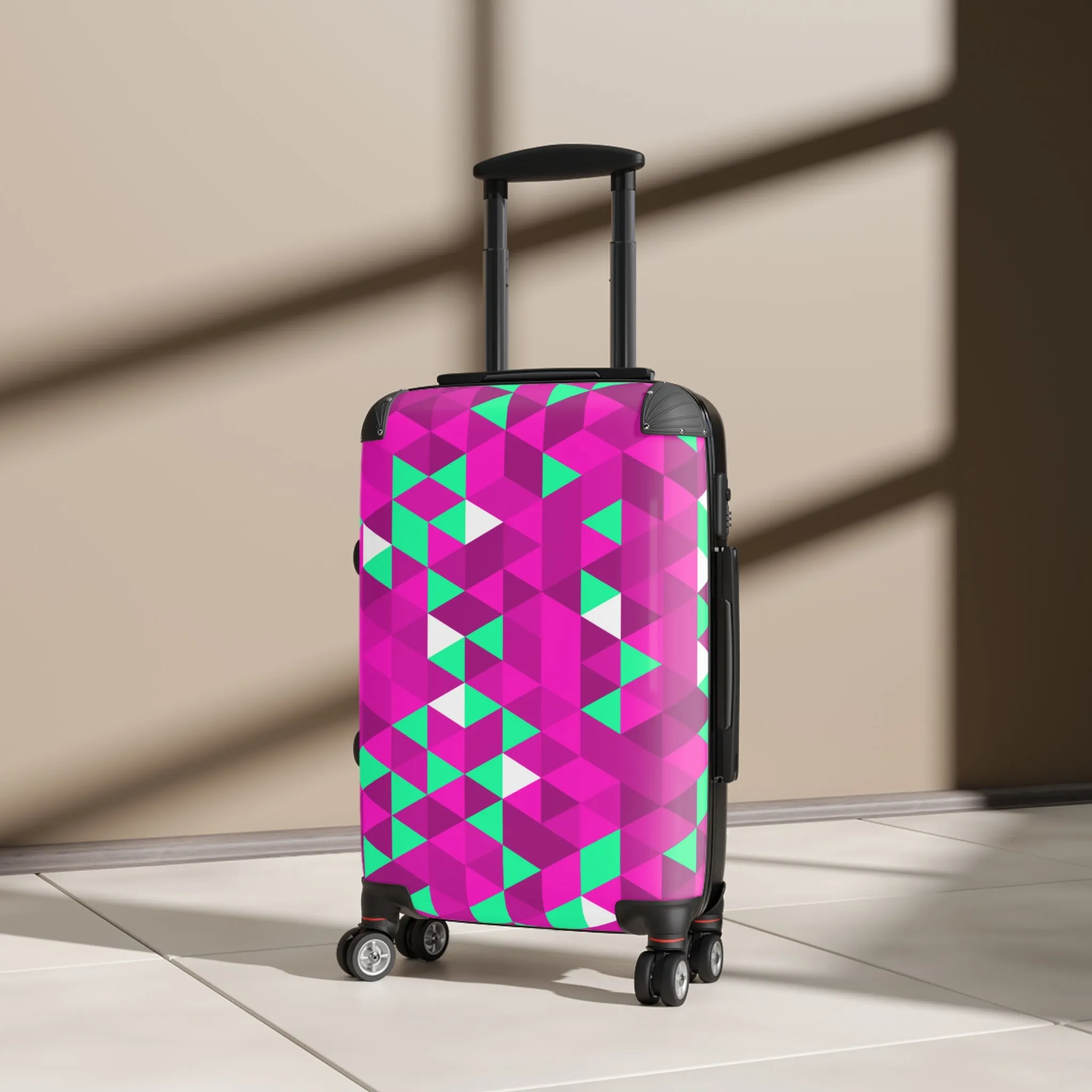 Pink & Teal TrianglesSuitcase