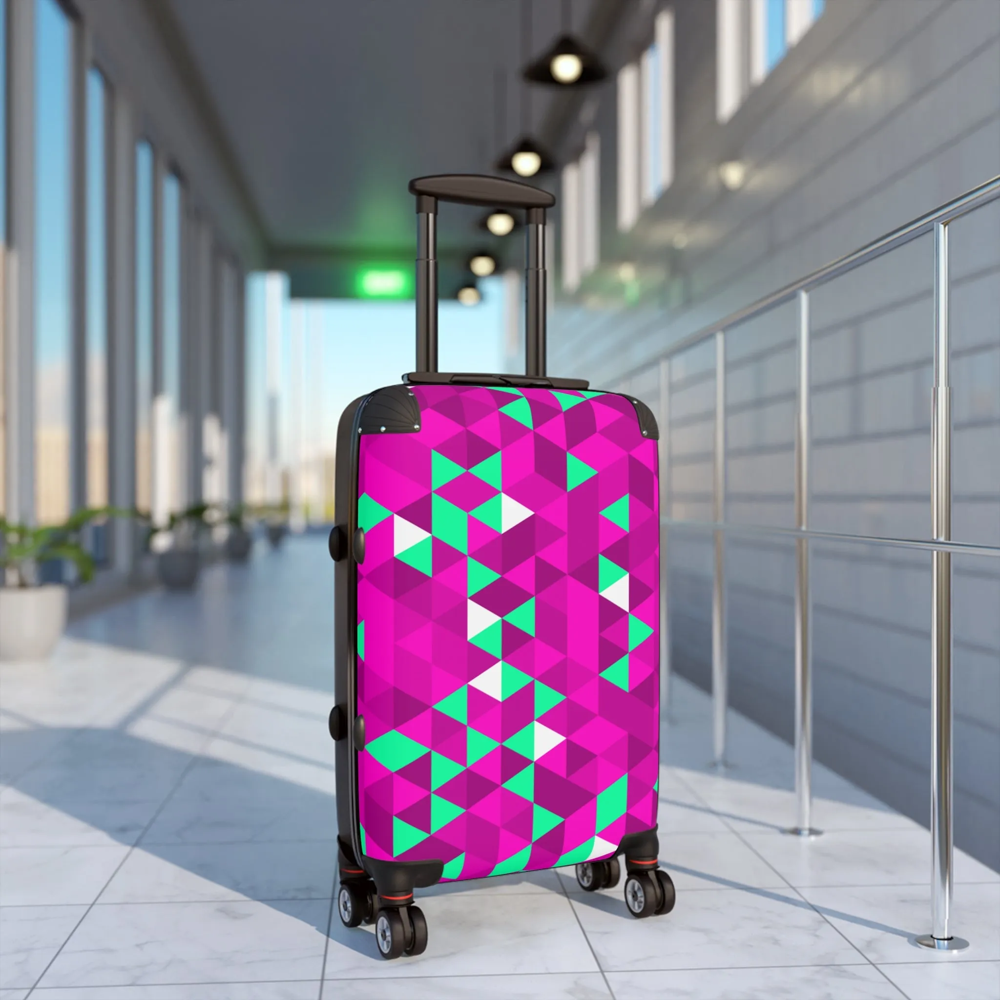 Pink & Teal TrianglesSuitcase