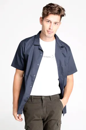 Poplin Shirt With Notched Collar