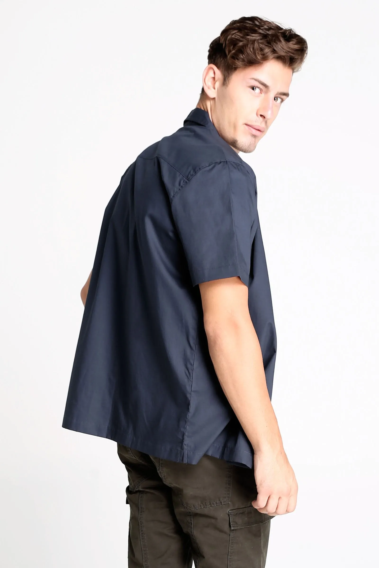 Poplin Shirt With Notched Collar