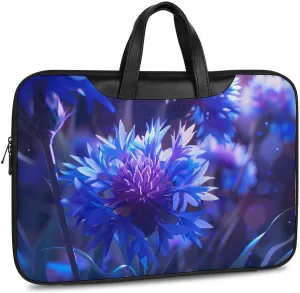 Purple Chrysanthemum Print Laptop Tote Bag Waterproof Computer Carrying Case Business Office Briefcase