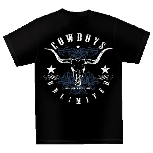 "Blue Skull" Cowboys Unlimited  T-Shirt