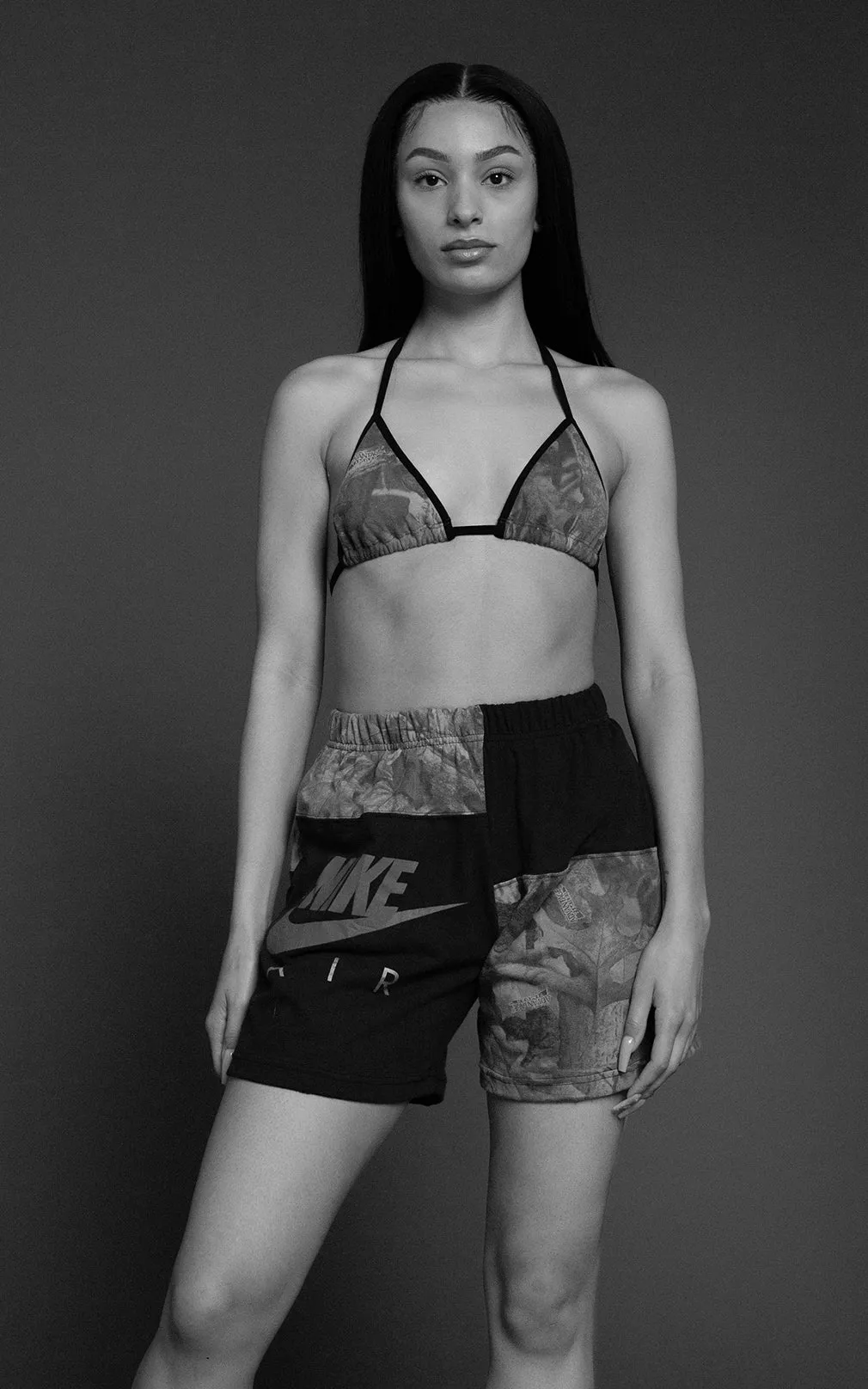 Rework Adidas Patchwork Tee Shorts Set - L