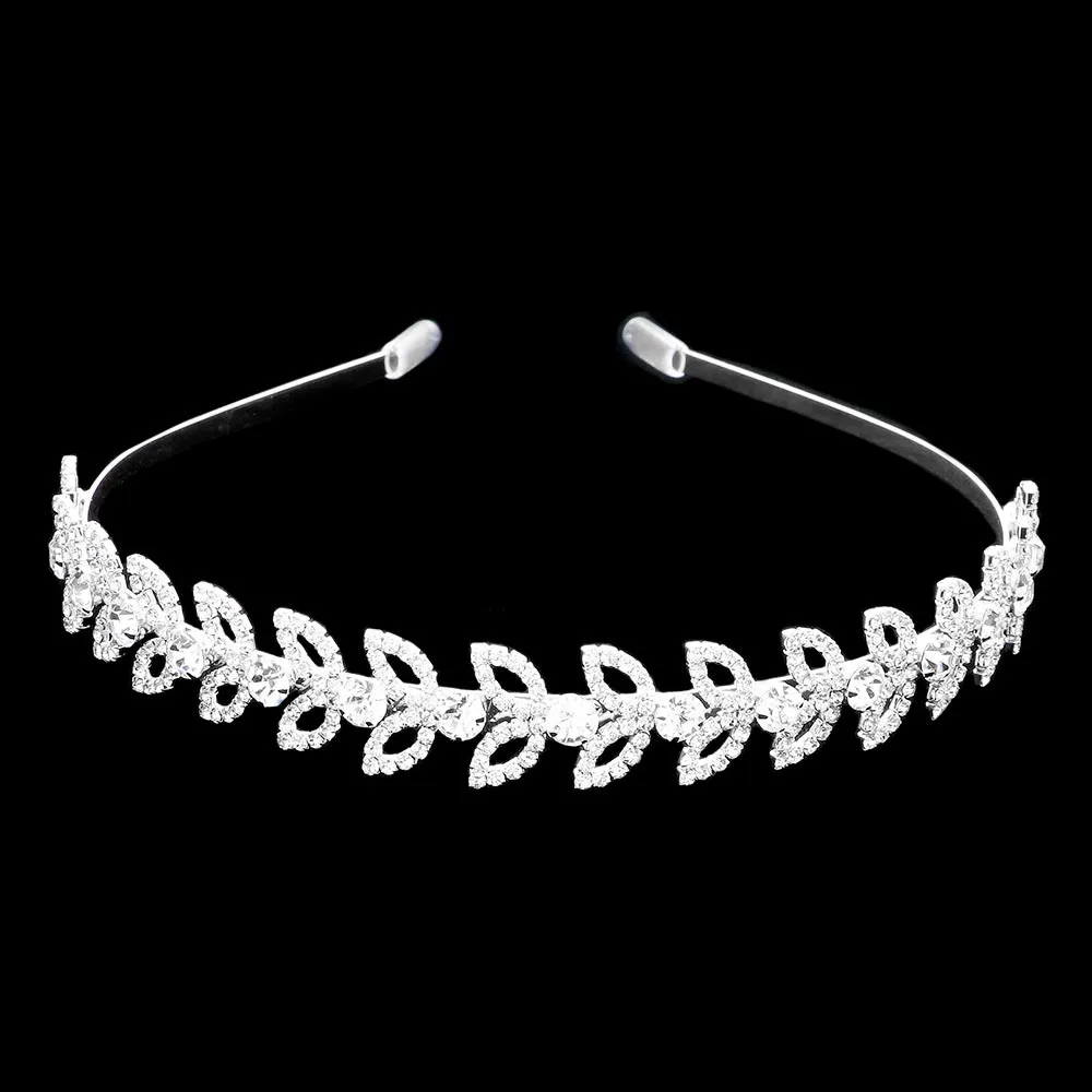 Rhinestone Open Marquise Sprout Cluster Headband