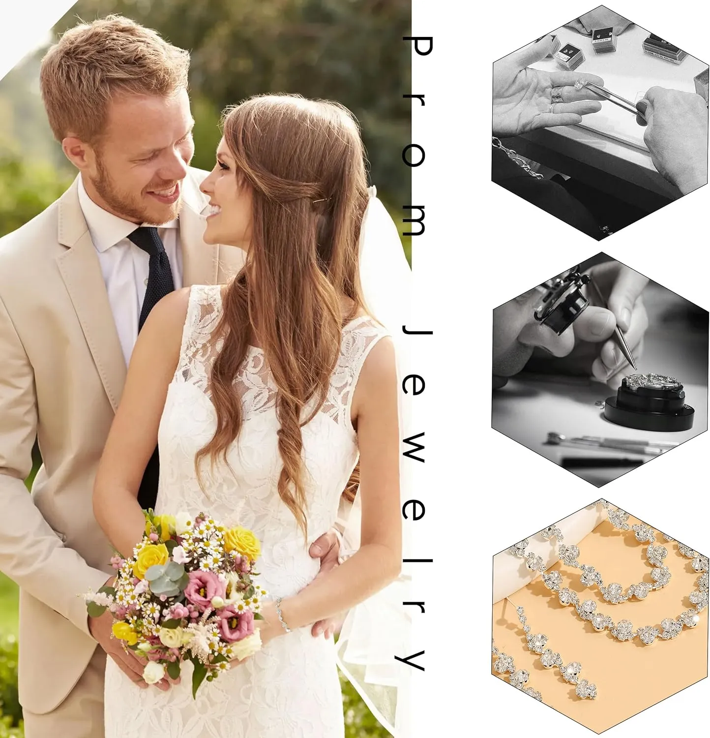 Roe Dolph Silver Jewelry Set Prom Necklace Bracelet Earrings Rhinestone Costume Jewelry for Women Bridal Jewelry Set for Wedding Prom Dresses 2025