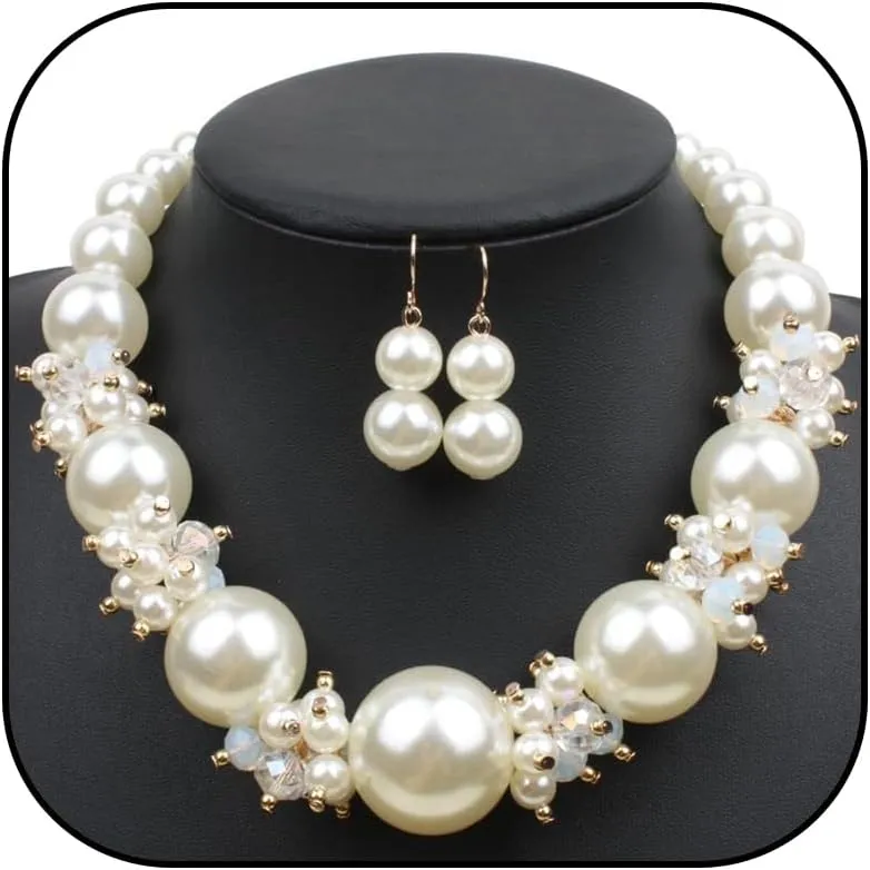 Roe Dolph Silver Jewelry Set Prom Necklace Bracelet Earrings Rhinestone Costume Jewelry for Women Bridal Jewelry Set for Wedding Prom Dresses 2025