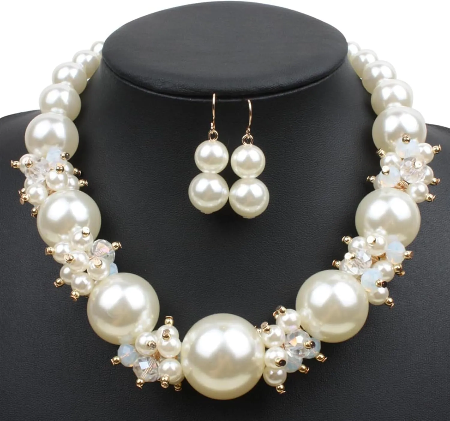 Roe Dolph Silver Jewelry Set Prom Necklace Bracelet Earrings Rhinestone Costume Jewelry for Women Bridal Jewelry Set for Wedding Prom Dresses 2025