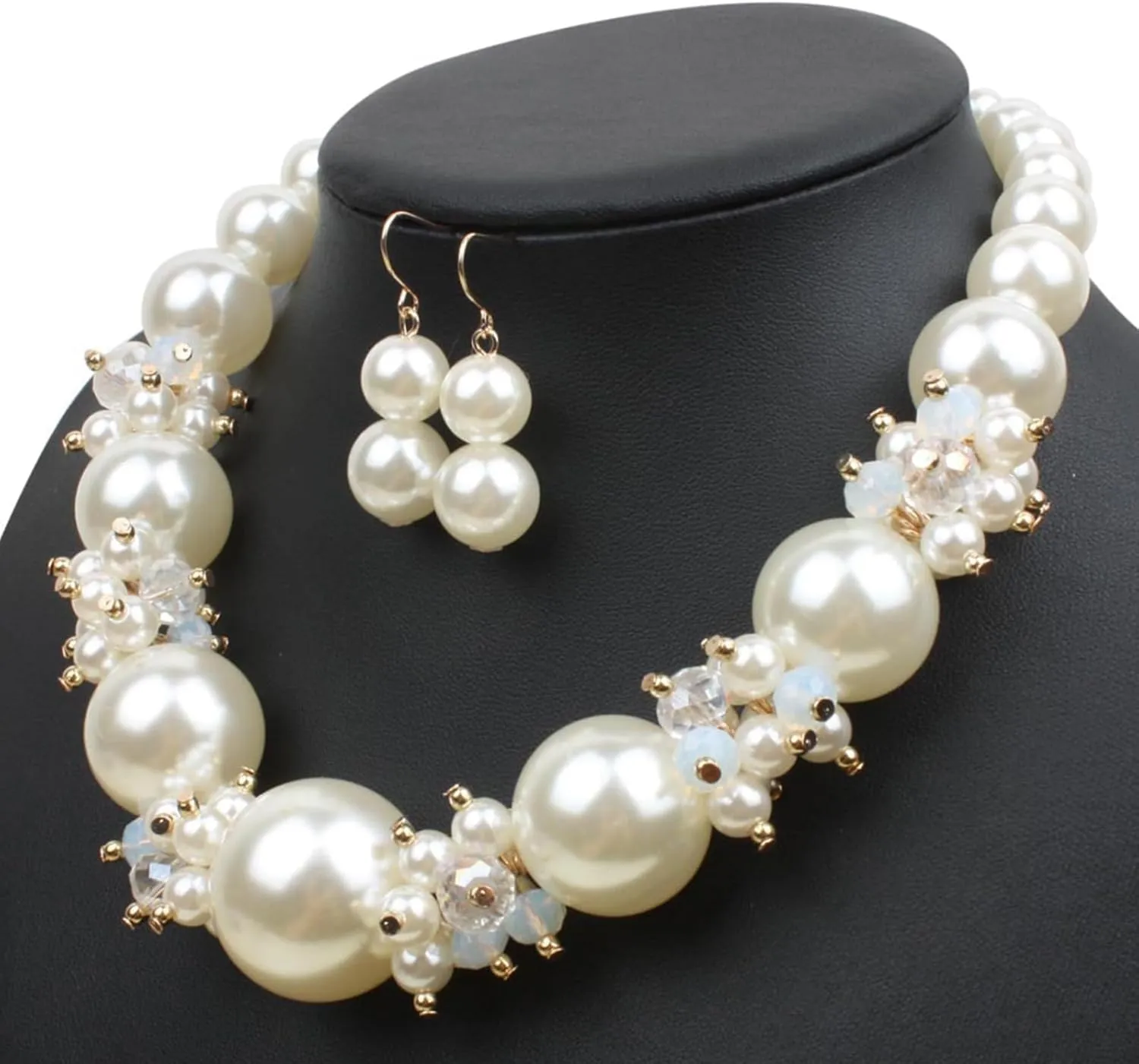 Roe Dolph Silver Jewelry Set Prom Necklace Bracelet Earrings Rhinestone Costume Jewelry for Women Bridal Jewelry Set for Wedding Prom Dresses 2025