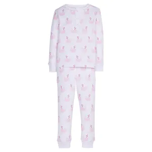 Ruffled Printed Jammies - Pink Whales
