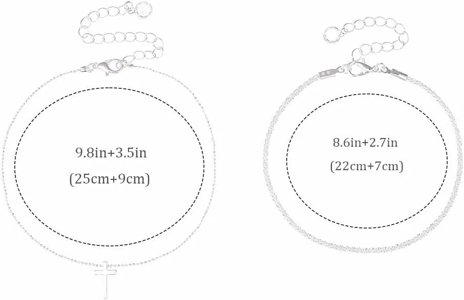 S925 Sterling Silver Anklets Dainty 14K Gold Plated Waterproof Ankle Bracelets Rhinestone Cross Layered Anklet Chain Glitter Fashion Foot Jewelry for Women