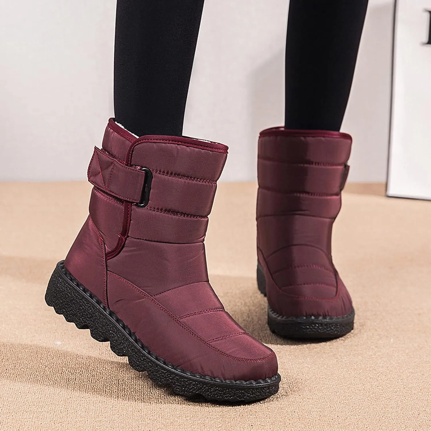 SBGMoSJ Short Winter Boots for Women Waterproof Snow Women's Duck Boots Waterproof Black Women Winter Boots Wide Size Winter Boot Women Botas De Nieve
