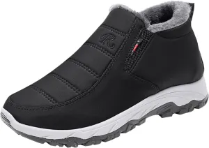 SBGMoSJ Slip on Winter Boots for Women Black Womens Winter Boots Waterproof Insulated Fur Boots for Women Winter Outdoor Work Boots for Women Waterproof Botas De Invierno Impermeables Para Mujer