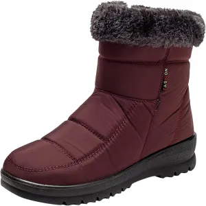 SBGMoSJ Winter Boots for Women Wide Width Brown Women's Tall Waterproof Winter Boots Woman Winter Boots Waterproof Mid Calf Winter Boots for Women Low Heel Botas De Trabajo Para Nieve