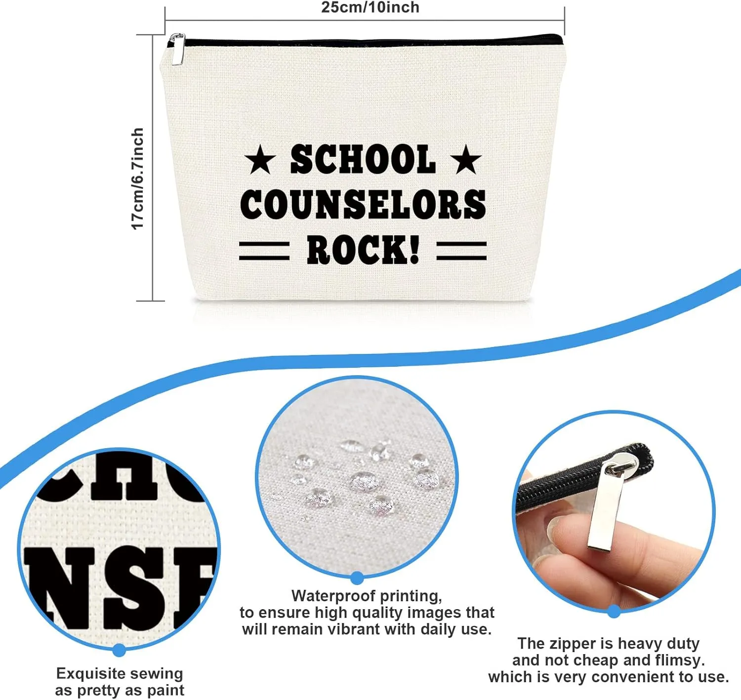 School Counselor Gift Counseling Cosmetic Bag Gift for Women Counselor Appreciation Gifts School Counselor Graduation Gift Makeup Bag Thank You Gift for School Counselor Teacher Day Gifts Travel Pouch