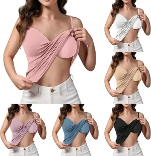 Shelf Bra Tank Tops for Women Soft Comfort No Underwire Tummy Control Bra Camisole Sleeveless Cotton Yoga Padded Cami
