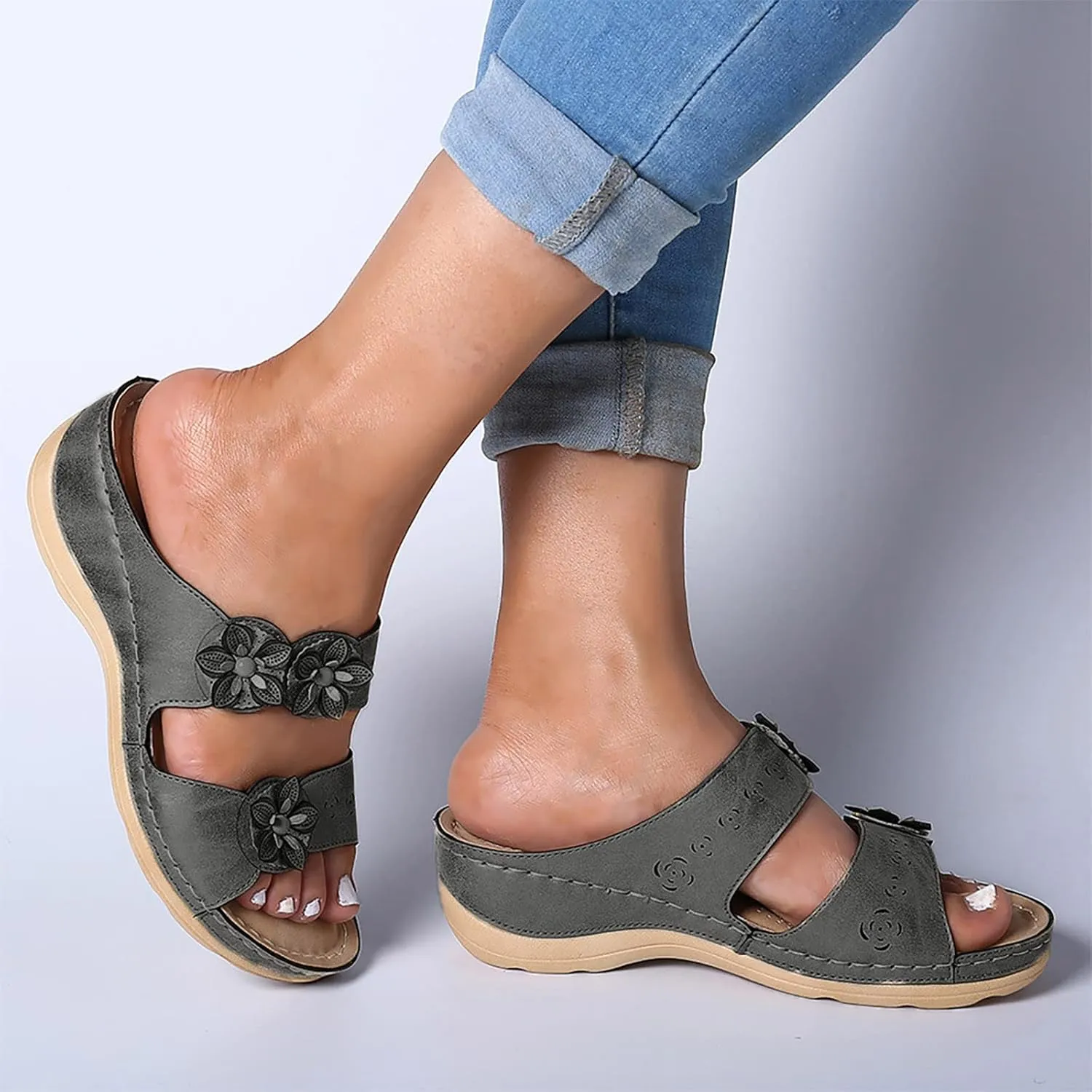 Shoes for Women, Womens Sandals Orthopedic Open Toe Sandals Retro Anti Slip Comfy Breathable Shoes
