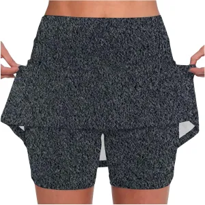 Skorts for Women Dressy Casual High Waist Plus Size Skirt with Shorts Summer Athletic Tummy Control Tennis Skirts Yoga Skort