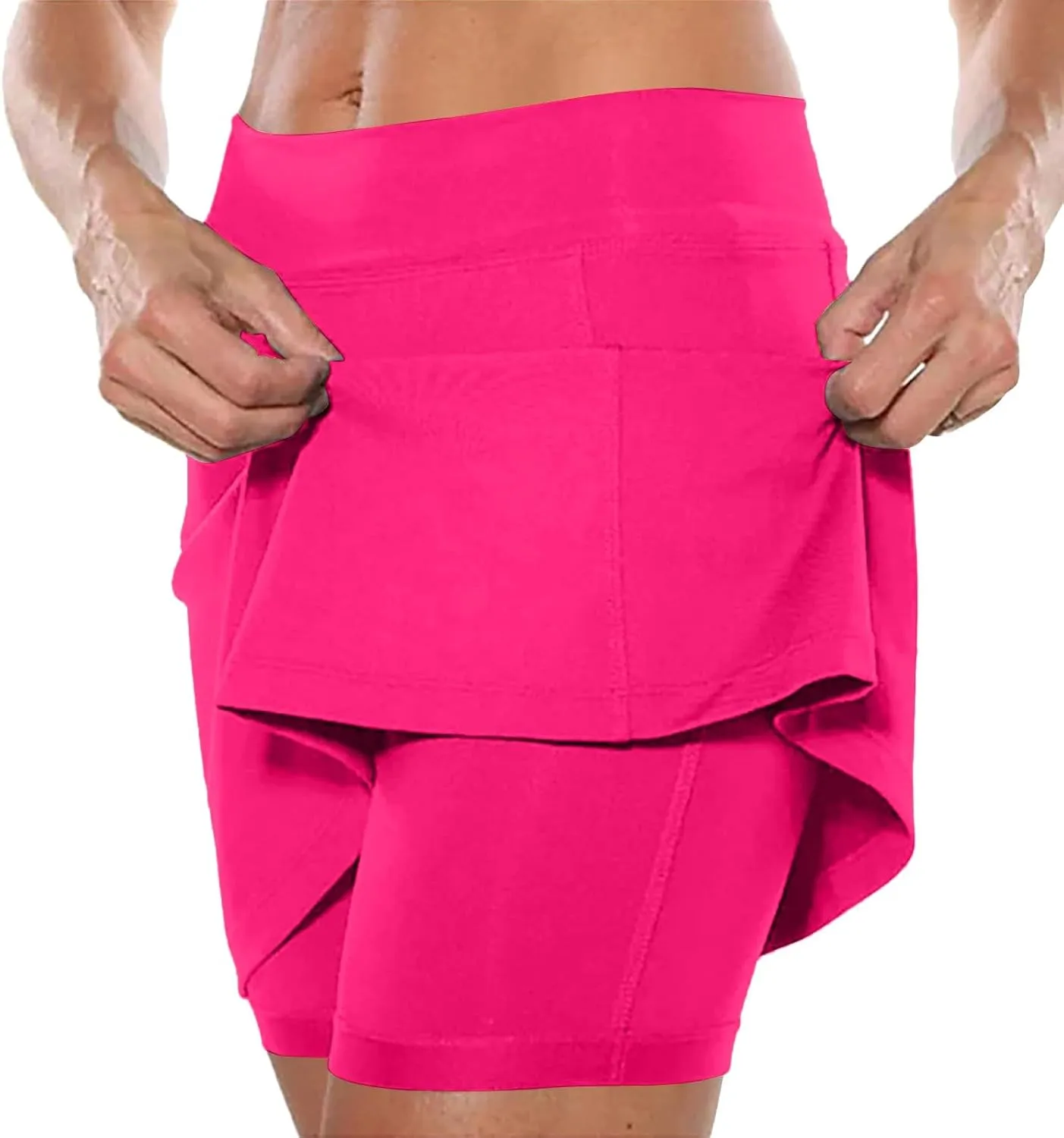 Skorts for Women Dressy Casual High Waist Plus Size Skirt with Shorts Summer Athletic Tummy Control Tennis Skirts Yoga Skort