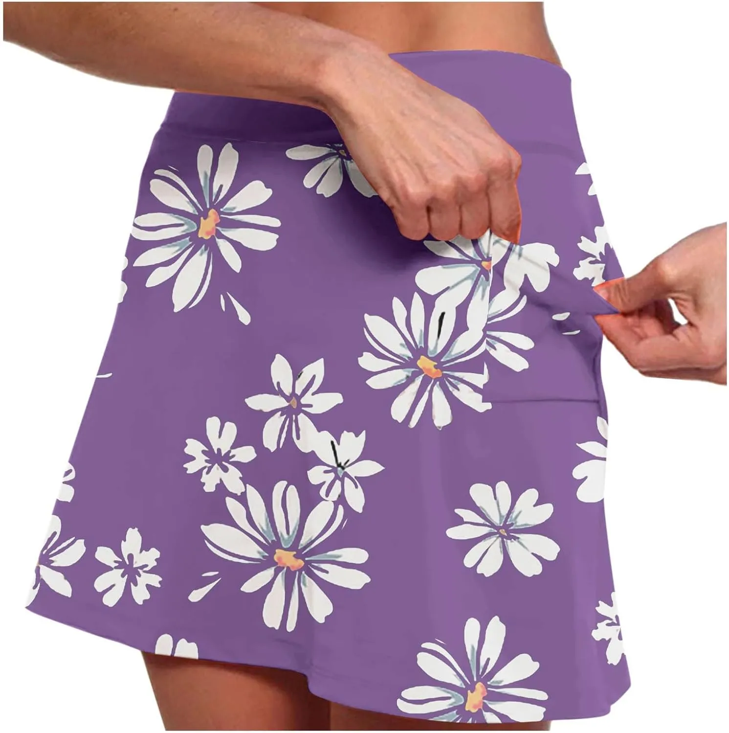 Skorts for Women with Pockets Plus Size Dressy Casual Floral Athletic Tennis Skirts with Shorts Summer Yoga Golf Skort